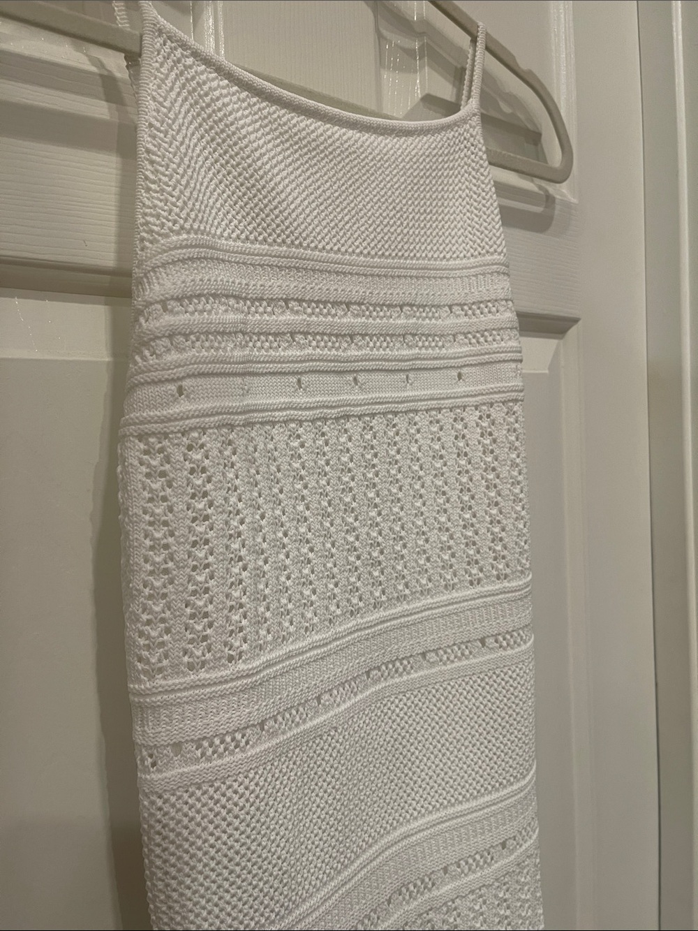 Torn by Ronny Kobo White Midi Knit Fringe Dress - Picture 3 of 6